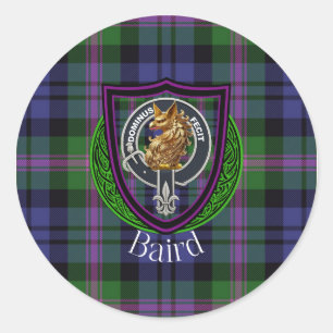 Baird Scottish Clan Tartan & Crest Classic Round Sticker