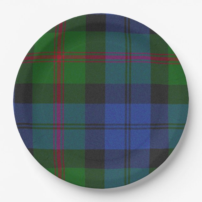 Baird Scottish Clan Tartan Plaid Pattern Paper Plate (Front)