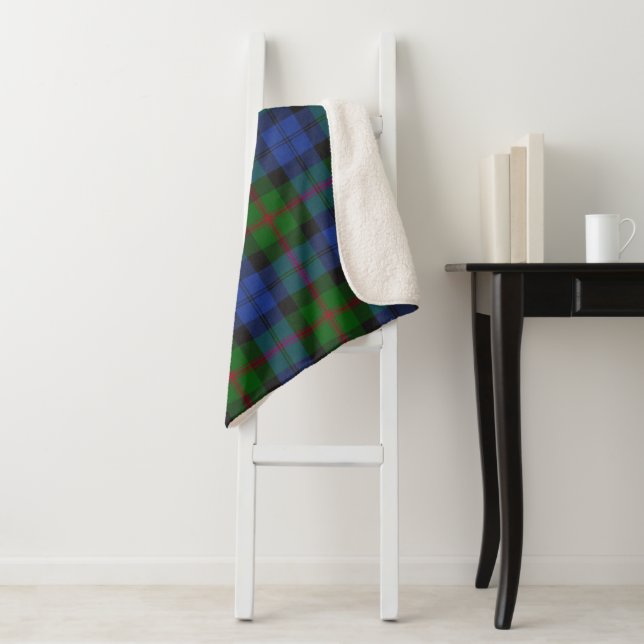 Baird Scottish Clan Tartan Plaid Pattern Sherpa Blanket (In Situ)