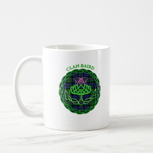 Baird Scottish Tartan Celtic Thistle Coffee Mug (Left)