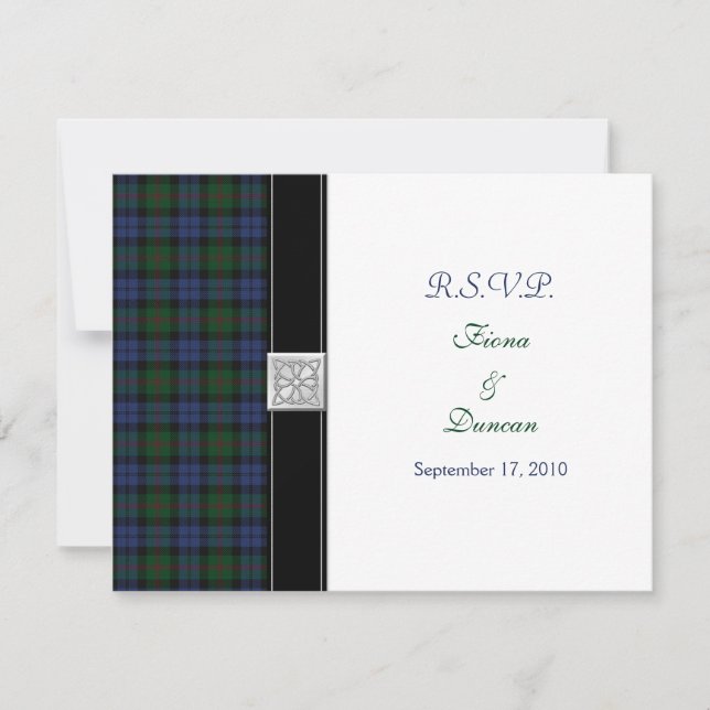 Baird Tartan Celtic Wedding Response Card (Front)