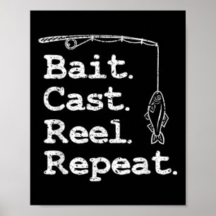 Bait Cast Reel Repeat Fishing  Poster