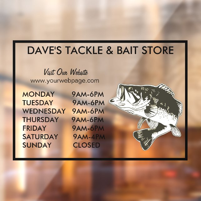 Bait or Tackle Store Fishing Hours of Operation (Sheet 2)
