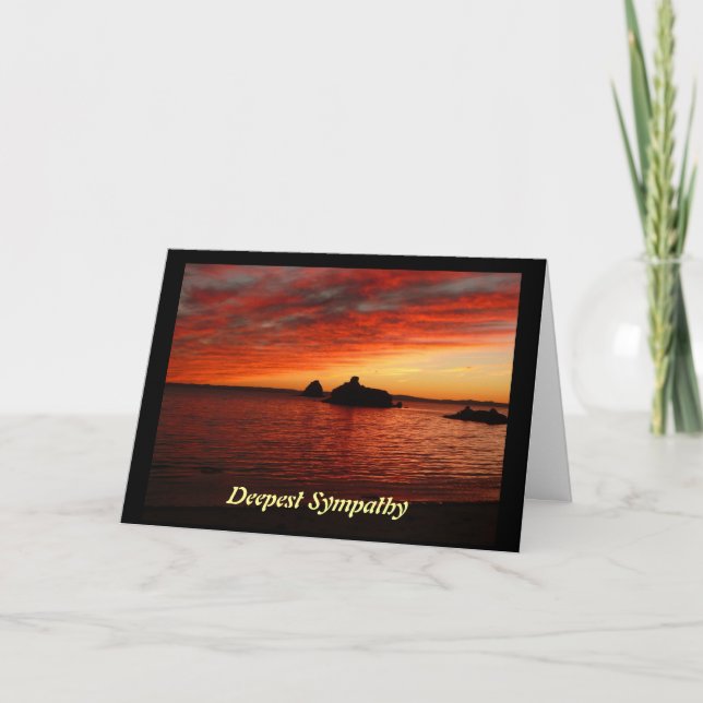 Baja Beach Sunset Deepest Sympathy Card (Front)