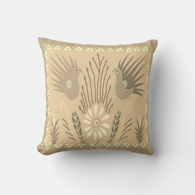 Baja Birds Throw Pillow (Front)