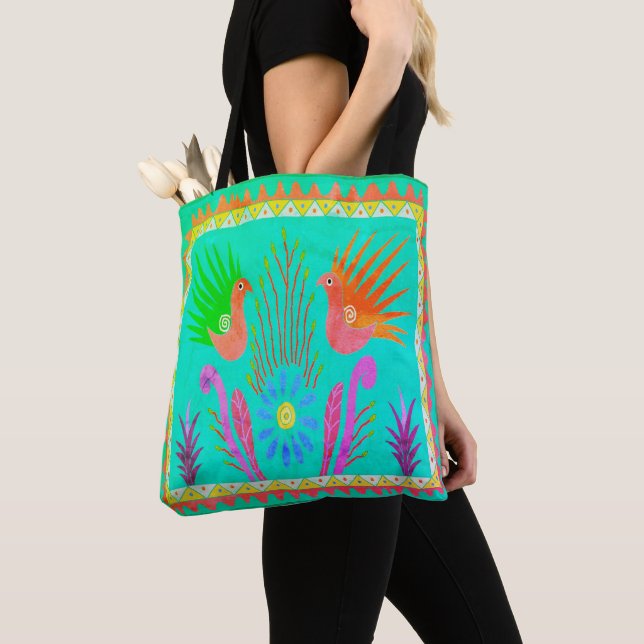 Baja Birds Vintage Tote Bag (Close Up)