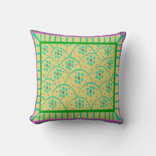Baja Blooms 9 Throw Pillow (Front)