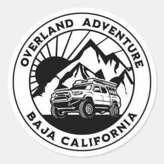 Baja California Overland Truck Classic Round Sticker