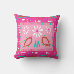 Baja Fiesta Pink Throw Pillow