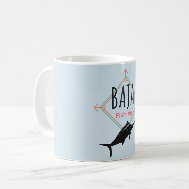 Baja Fishing Badge Coffee Mug (Front Left)
