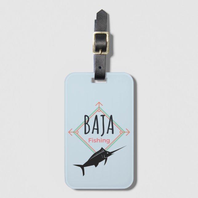 Baja Fishing Badge Luggage Tag (Front Vertical)