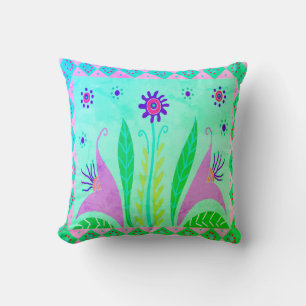 Baja Garden Vintage Throw Pillow