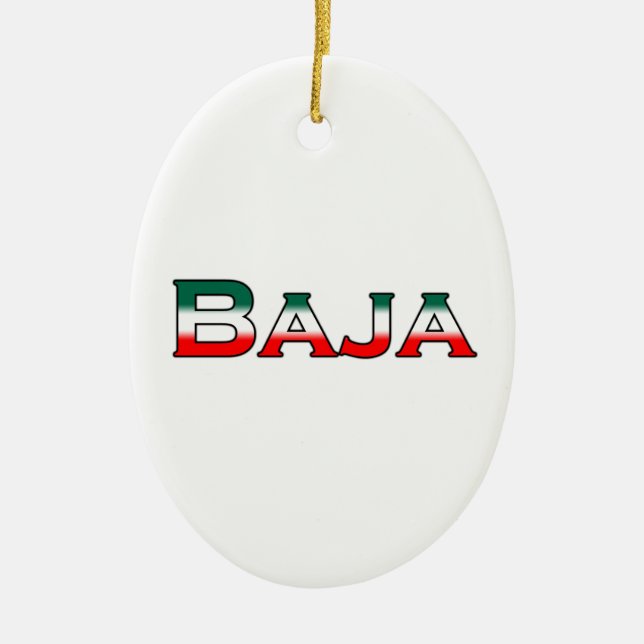 Baja Mexico (text logo) Ceramic Ornament (Front)