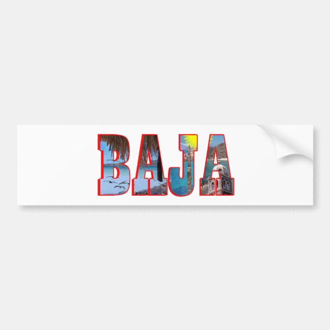 Baja postcard bumper sticker (Front)
