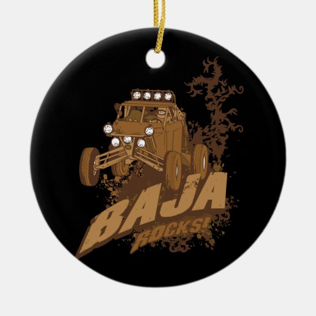 Baja Rocks! Ceramic Tree Decoration (Front)