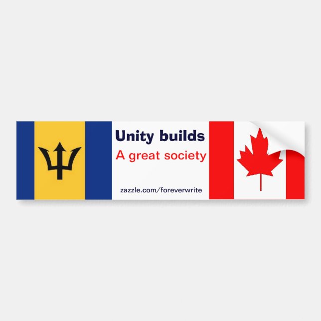 bajan canadian bumper sticker (Front)