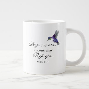 Bajo sus alas Salmo 91 Spanish bible verse Large Coffee Mug