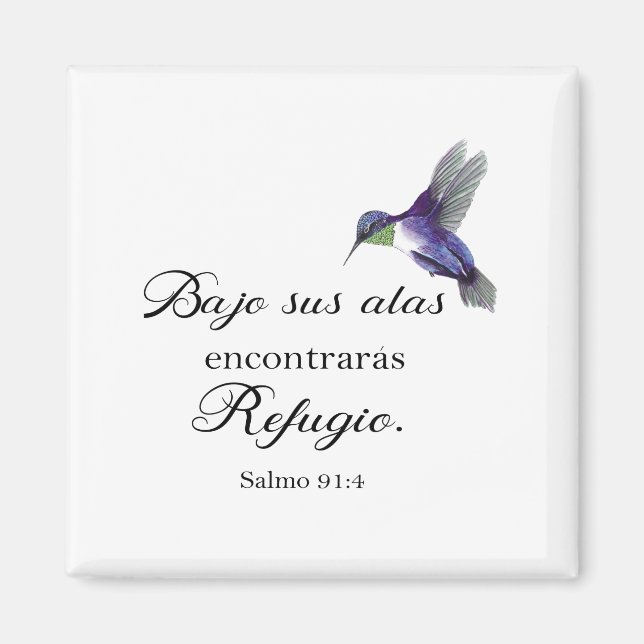 Bajo sus alas spanish bible verse psalm91 magnet (Front)