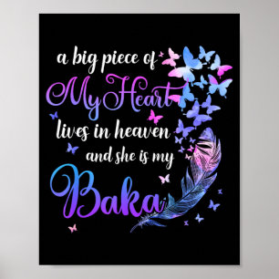 Baka Lives in Heaven Memorial Grandma Grandchild Poster