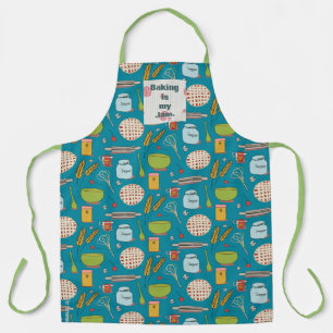 Bake a pie fabric pattern with customisable patch  apron