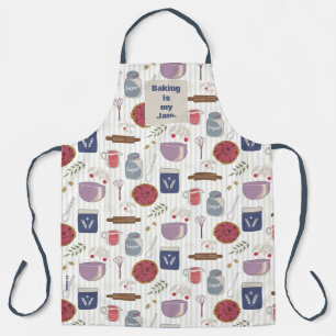 Bake a pie fabric pattern with customisable patch  apron