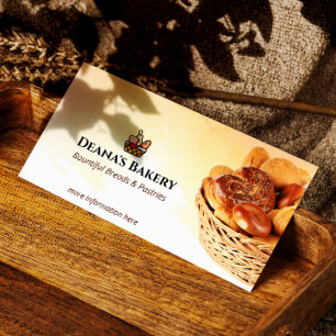 Bake Bakery Business   Warm Bread Basket Card