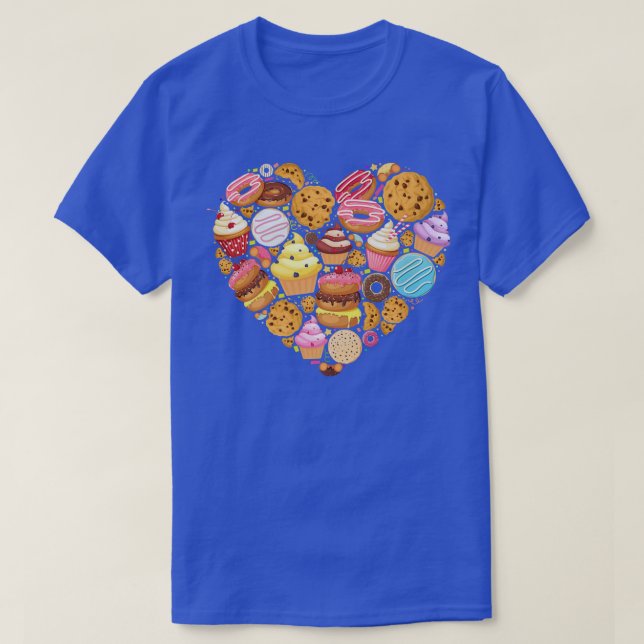 Bake Baking Cupcake Doughnut Cake Pie Cookie Heart T-Shirt (Design Front)