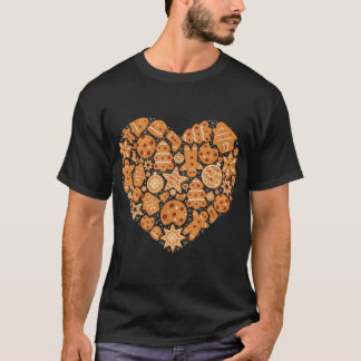 Bake Baking Gingerbread Man Christmas Cookie Heart T-Shirt