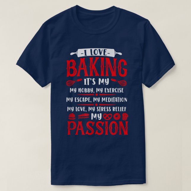 Bake Baking Rolling Pin Whisk T-Shirt (Design Front)