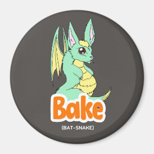 Bake (Cat + Bake) Cute Circle and Square Magnet