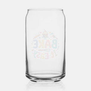 Bake It Easy – Retro Baking Pun T-Shirt Can Glass