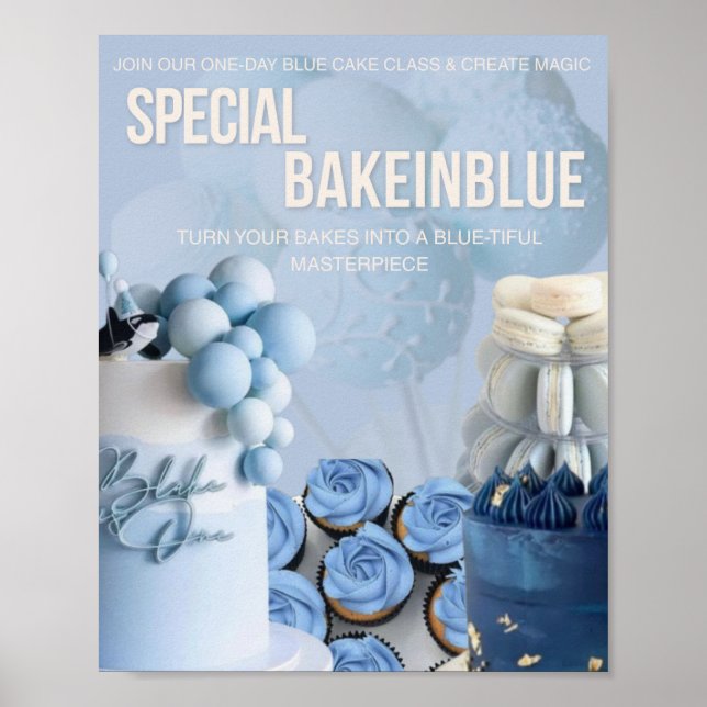 "Bake n Blue: One-Day Bakery Masterclass Poster (Front)