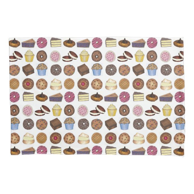 Bake Sale Cupcake Brownie Pie Cake Baked Goods Pillowcase (Front)