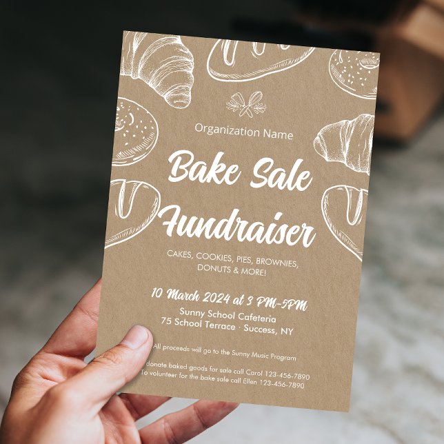 Bake Sale Fundraiser Church School Community Invitation (Bake Sale Fundraiser Church School Announcement)