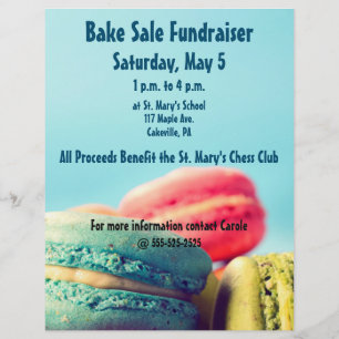 Bake Sale Fundraiser Flyer Colourful Macarons