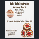 Bake Sale Fundraiser Flyer Cookies & Cupcakes<br><div class="desc">Promote your bake sale fundraiser in style with these flyers featuring a photo illustration of some yummy looking sweets: a chocolate frosted cupcake and some cookies with chocolate icing and cherry centres. Fill in the blank fields make it easy to personalise these flyers with your organisation and event info. Want...</div>