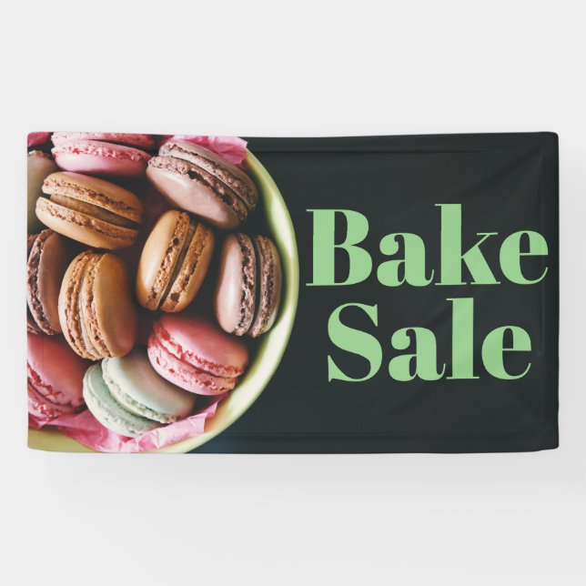 Bake Sale Fundraiser Table Banner Macaroons (Horizontal)