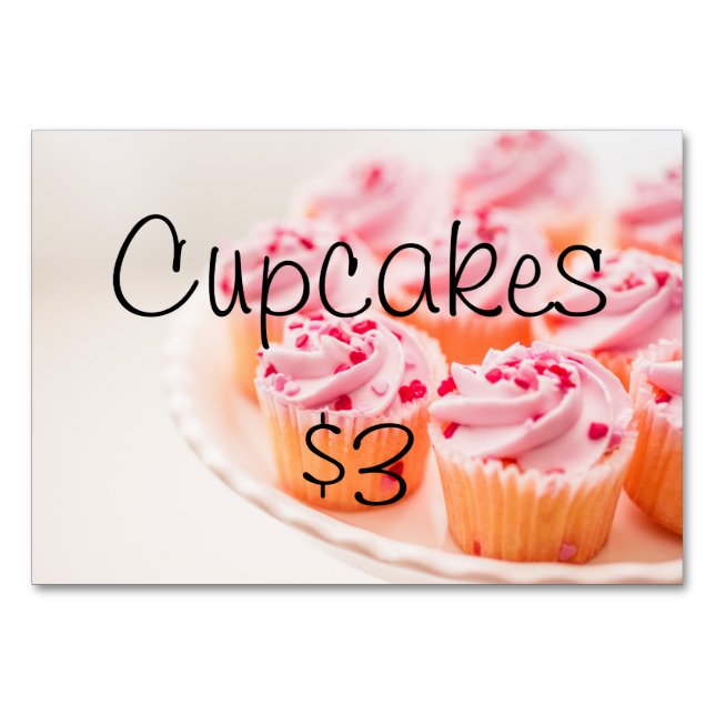 Bake Sale Fundraiser Table Signage Card (Front)
