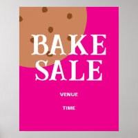 Bake Sale Sign, Cute Bake Sale Announcement, Pink