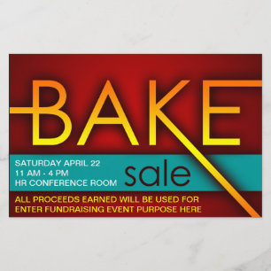 bake sale typographic flyers