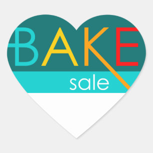 bake sale (typographic) heart sticker