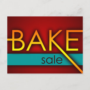 bake sale (typographic) postcard