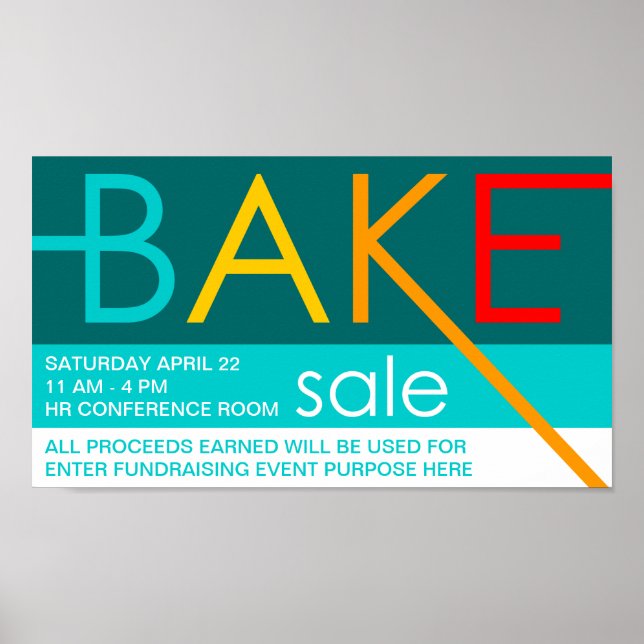 bake sale (typographic) poster (Front)