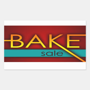 bake sale (typographic) rectangular sticker