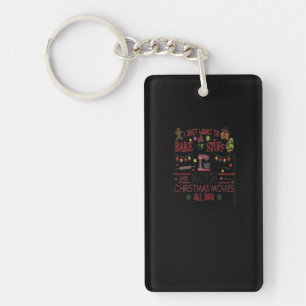 Bake Stuff And Watch Christmas Movies Custom Gift Key Ring