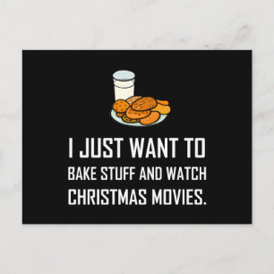 Bake Stuff Watch Christmas Movies Holiday Postcard