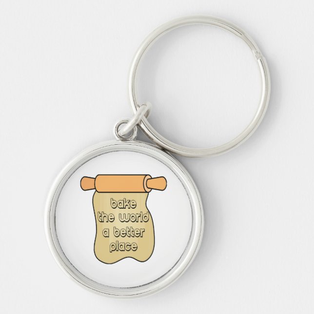 Bake the world a better place key ring (Front)