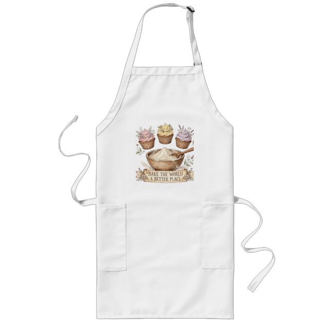 Bake the World a Better Place" Kitchen Apron (Front)