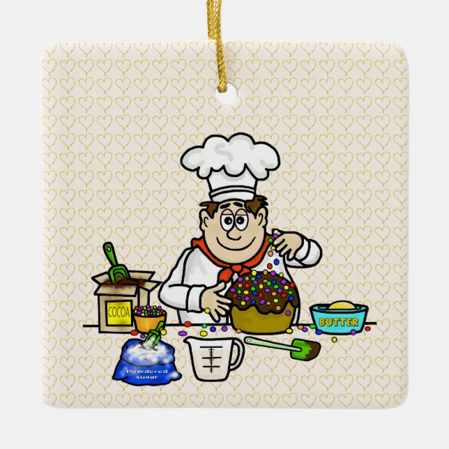 Bake With Love Funny Christmas Ornament (Front)