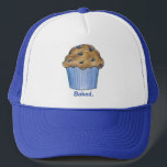 Baked Baking Blueberry Muffin Breakfast Food Baker Trucker Hat<br><div class="desc">Created from an original marker illustration and featuring a fresh-baked blueberry muffin.

This design is also available on other products. Don't see what you're looking for? Need help with customisation? Contact Rebecca to have something designed just for you.</div>